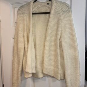 Anthropologie Cream Open-Front Cardigan